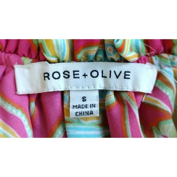 Rose Olive Top Small Sleeveless Floral Tassel - Picture 3 of 11